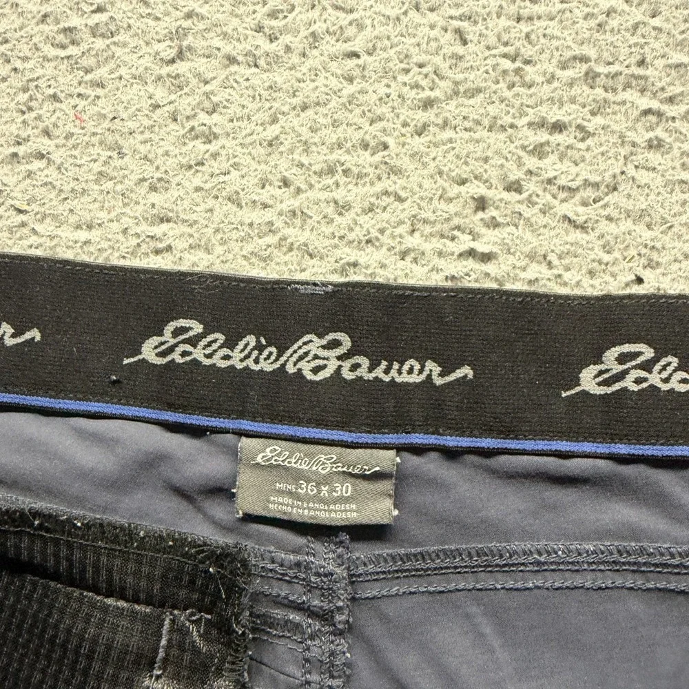 Eddie Bauer Pant Mens 36x30 Blue Nylon Windbreaker Straight Leg Gorpcore Stretch